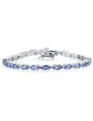 14k White Gold Diamond and Tanzanite Bracelet