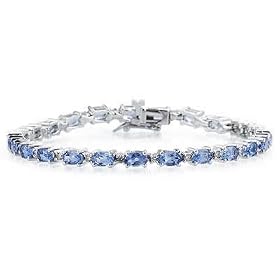14k White Gold Diamond and Tanzanite Bracelet by Szul