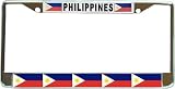 Philippines Filipino Flag Chrome License Plate Frame Holder