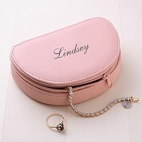 Personalized Leather Jewelry Travel Case