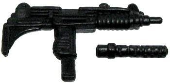 GI Joe 3 3/4 Inch LOOSE Action Figure Accessory Black Uzi with Removeable Silencer