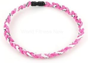 Hurricane Power / Twister Titanium Necklace Energy Balance Pink/white 18"