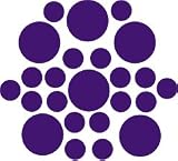 Set of 30 - Purple Circles Polka Dots Vinyl Wall Graphic Decals Stickers