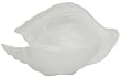 Art Glass Medium White Seashell Bowl 9"L x 6"W