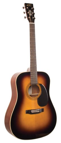 Recording King Classic Series I Dreadnought Acoustic Guitar, Mahogany Back & Sides, Sunburst Finish