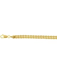 7.25" 10K Yellow Gold 4.40mm (3/16") 2 Woven Braided Rope Chain Ladies Fancy Bracelet w/ Lobster Clasp