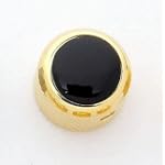 Q-Parts Knob Black Acrylic on Gold w/Set Screw