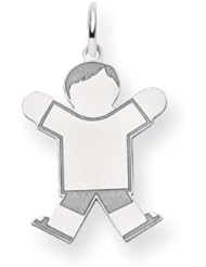 14k White Gold Kid Charm