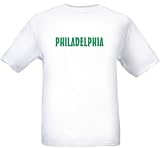 PHILADELPHIA - GREEN LETTERING - City-series - White T-shirt