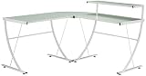 Zuo White Frosted Glass Steel Fighter Desk