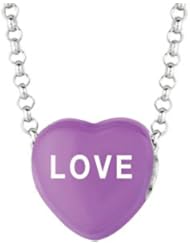 Sweethearts Enamel "Love" Heart on 16" Necklace Pendant with Gift Box