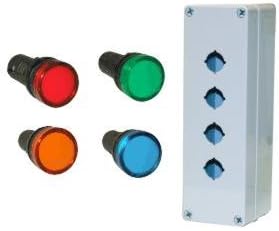 120VAC, 22mm RED, YELLOW, GREEN and BLUE LED Indicator Lamps with Housing