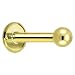 14 Gauge Solid 14KT Yellow Gold Ball Internally Threaded Labret - 5/16" 3mm