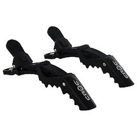 Croc Hair Clips, Black, Pack of 2
