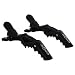Croc Hair Clips, Black, Pack of 2
