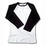 Soffe Juniors Baby Rib Knit Top with Contrasting Raglan Sleeves