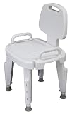 Duro-Med Adjustable Shower Seat, With Arms and Back, White