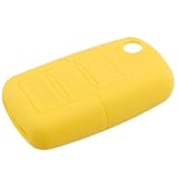VW Golf Yellow Remote Key Case Shell FOB 3 Buttons Protective Cover Holder Bag 