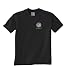 Custom embroidered mean face golf ball design on t-shirt