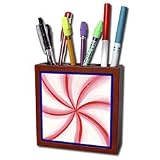 CherylsArt Background Colors - Candy Mint Swirl in blue frame - Tile Pen Holders-5 inch tile pen holder