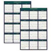 House of Doolittle 391 Four Seasons Reversible/Erasable Fiscal Wall Calendar, 24X37, 4-Color
