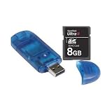 Sandisk 8GB Ultra II SD HC Card (SDSDH-8192, Bulk) & CTC USB 2.0 SDHC Reader Writer (Blue)
