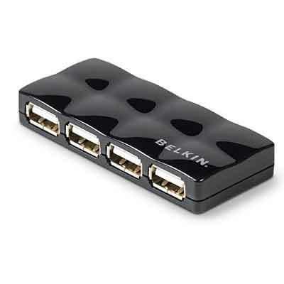 4PORT USB 2.0 Mobile Hub Black .
