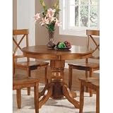 Kitchen & Housewares : Round Pedestal Dining Table (Cottage Oak) (30"H x 42"W x 42"D)