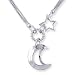 Sterling Silver Open Moon Star 18 Necklace
