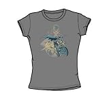 Batgirl Biker Juniors S/S T-shirt in Charcoal by DC Comics