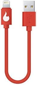 Fire Extinguisher Cable - 6 Inch [Apple MFi Certified] Lightning to USB on the go cable for iPhone 6 / iPhone 6 plus