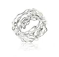 Unique Filigree Wirework Wide Band Sterling Silver Ring (Size 6,7,8,9,10)