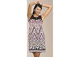Misses SangriaSleeveless Brown Border Print ITY Dress