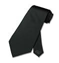 100% SILK Solid BLACK Neck Tie. Men's NeckTie.