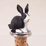 Black & White Rabbit Bottle Stopper