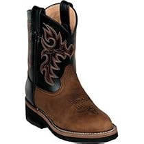Durango Boot Infant Boys' BT3004 Cowboy Boots,Tan/Black Leather,9.5 D