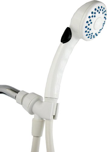Peerless 76112WH Universal Showering Components, Full Spray Push Button Hand Shower Unit, White