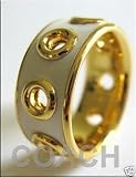 COACH White Grommet Enamel RING 94431 SZ 8