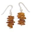 6 Piece Amber Nugget Drop Earrings on French Wire
