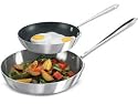 All Clad 9 Inch Stainless Steel French Skillet and 7.5 Inch Non Stick French Skillet Set