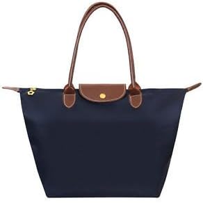 Enjoyebuy Waterproof Tote Bag,shoulder Tote,women Handbag,foldable Nylon Bag (large, dark blue)
