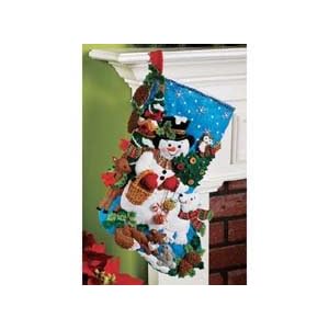 Bucilla-18-Inch-Christmas-Stocking-Felt-Applique-Kit-Woodland-Snowman