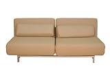 Baxton Studio Ratchet-Back Convertible Sofa w Dual Swivel Seats