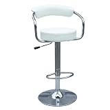 Tabouret de bar design - chrom&eacute; blanc - M-90026-W