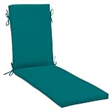 Outdoor Patio Blue Solid Chaise Cushion
