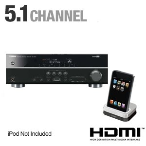 Yamaha RXV367BL 3D-Ready AV Receiver Bundle