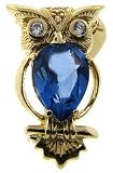 Sterling Silver Blue Stone Owl Brooch