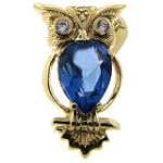 Sterling Silver Blue Stone Owl Brooch