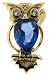 Sterling Silver Blue Stone Owl Brooch