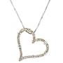 0.42 Ct Round Cut Diamond Heart Pendant 14k Two Tone Gold